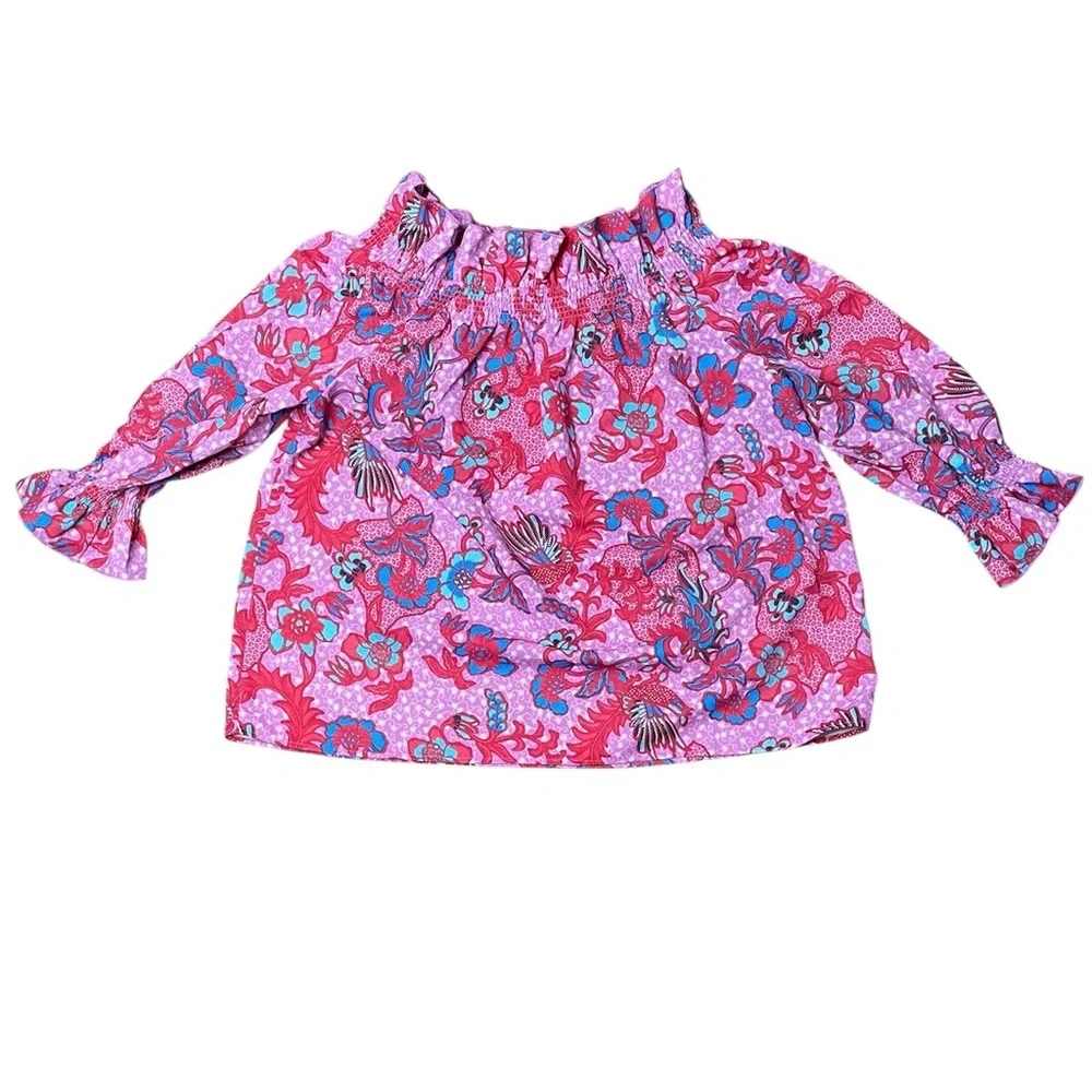 Tuckernuck Marguerite Off The Shoulder Top Size XXL in Bougainvillea Breeze Pink - Picture 3 of 9